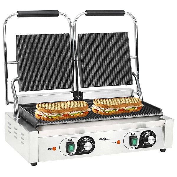 panini grils ar rievotu virsmu, 3600 W, 57x30,5x20 cm