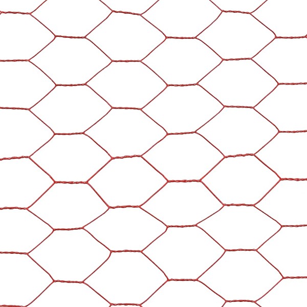 stiepļu žogs, tērauds ar PVC pārklājumu, 25x0,75 m, sarkans