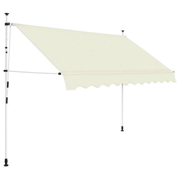 markīze, krēmkrāsā, 250 cm, manuāli darbināma, sarullējama