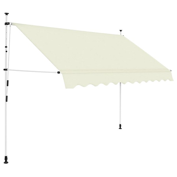 markīze, krēmkrāsā, 300 cm, manuāli darbināma, sarullējama