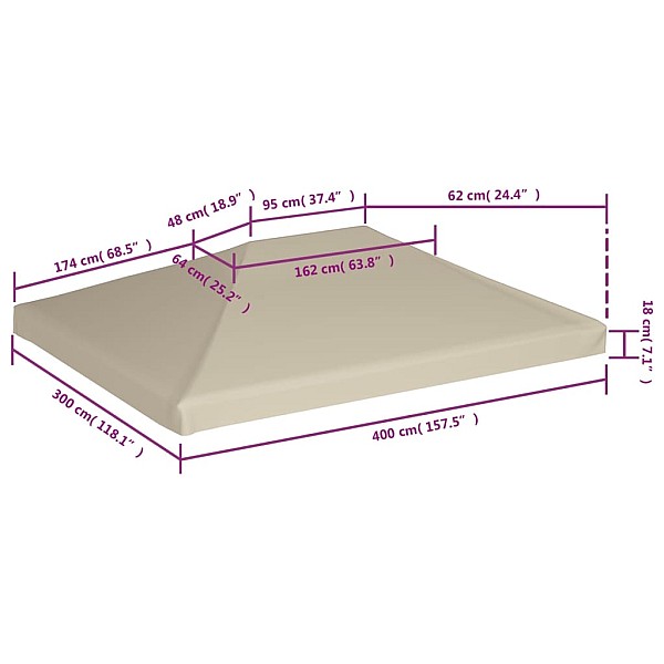 nojumes jumta pārsegs, 310 g/m², 4x3 m, bēšs