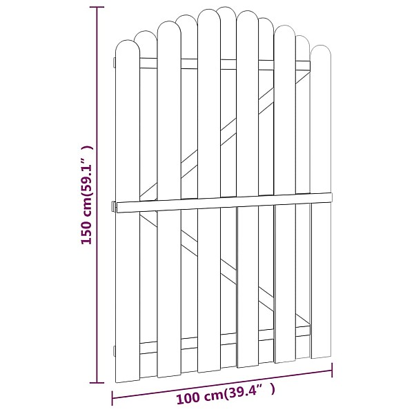 dārza vārti, impregnēts priedes koks, 100x150 cm