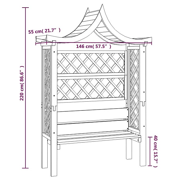 dārza pergola ar jumtu un soliņu, impregnēts priedes koks