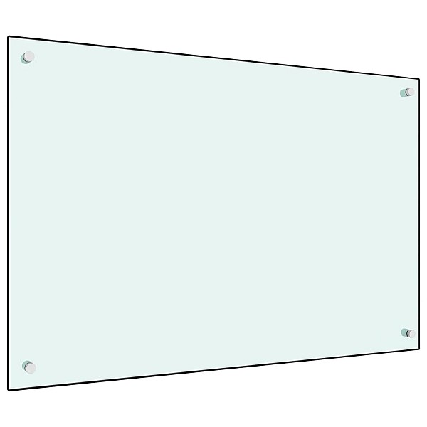 virtuves sienas panelis, 90x60 cm, rūdīts stikls, balts
