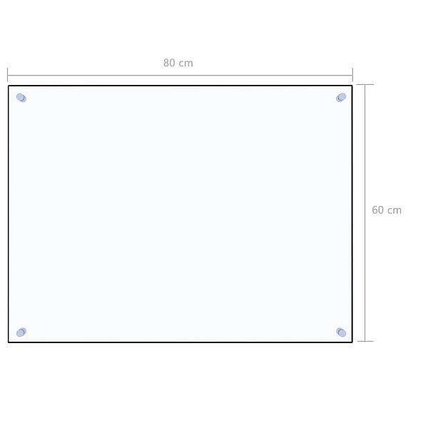 virtuves panelis, 80x60 cm, rūdīts stikls, caurspīdīgs