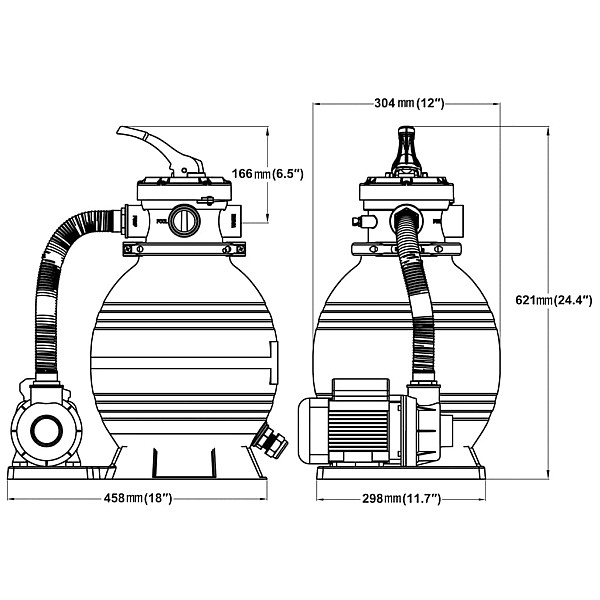 baseina sūknis ar smilšu filtru, 400 W, 11000 l/h