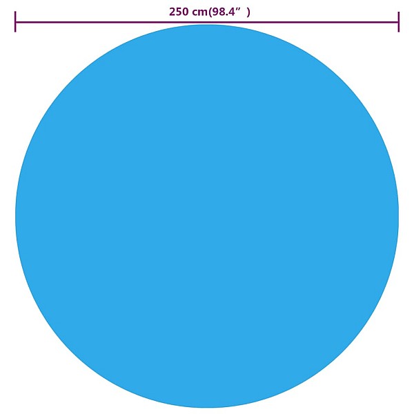 baseina plēve, solāra, peldoša, apaļa, 250 cm, zils PE