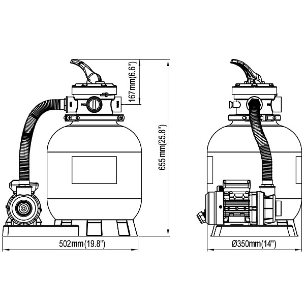 baseina sūknis ar smilšu filtru, 600 W, 17000 l/h