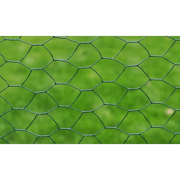 stiepļu žogs ar PVC pārklājumu, 25x0,5 m, zaļš