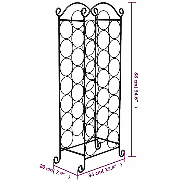 vīna pudeļu plaukts, 21 pudelei, metāls