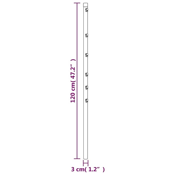 žoga stabi, 15 gab., sudrabaini, 120 cm, cinkots tērauds