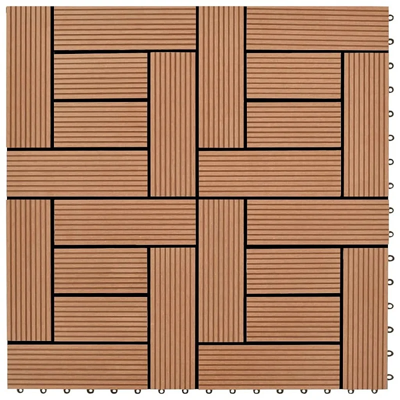 WPC Flīzes Terasēm 30x30cm 11 gab -1m² Brūnas