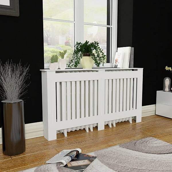 Balts radiatoru pārsegs, plaukts, 152 cm, MDF