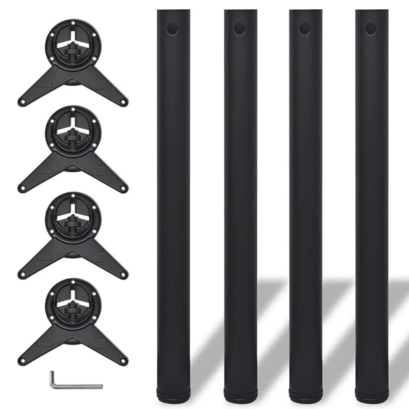 Reguliuojamo aukščio stalo kojos, 4vnt., juodos spalvos, 710mm