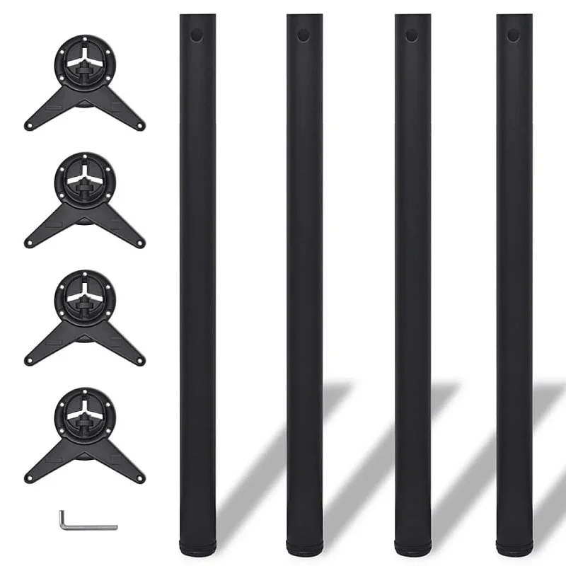 Reguliuojamo aukščio stalo kojos, 4vnt., juodos spalvos, 870mm