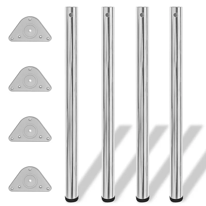 Reguliuojamo aukščio stalo kojos, 4vnt., chromo spalvos, 870mm