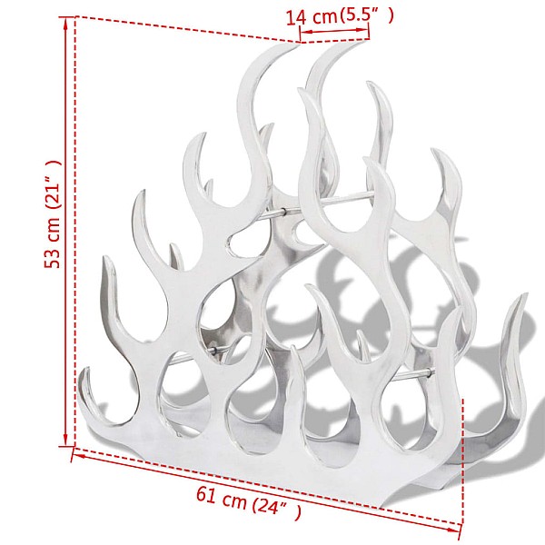 vīna pudeļu plaukts, 11 pudelēm, alumīnijs, sudraba krāsa
