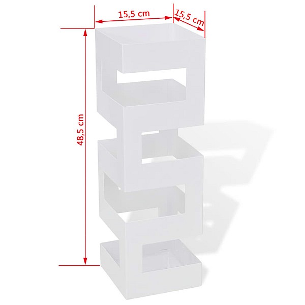 Lietussargu statīvs / turētājs, 48.5 cm, kvadrāta forma, balts