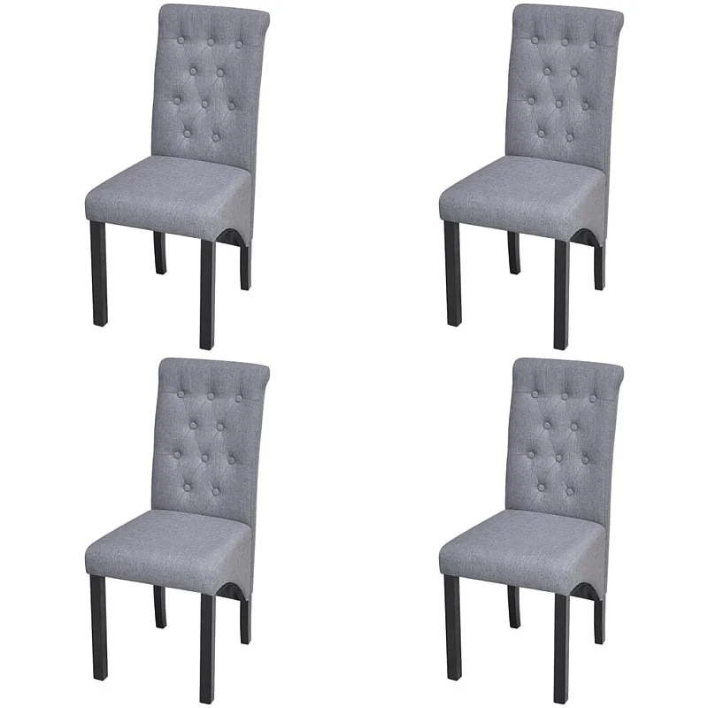 virtuves krēsli, 4 gab., gaiši pelēks audums