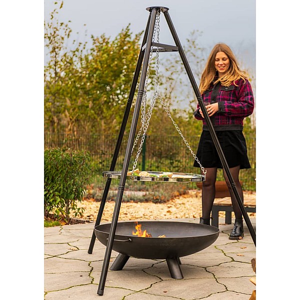 RedFire ugunskura trijkājis, BBQ TRIPOD, melns, 172 cm