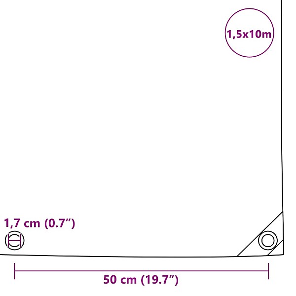 brezenta pārklājs, 650 g/m², 1,5x10 m, zaļš