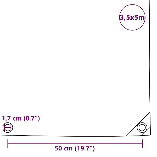 brezenta pārklājs, 650 g/m², 3,5x5 m, zaļš