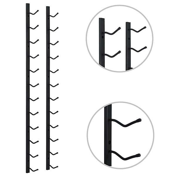 sienas vīna pudeļu plaukts 12 pudelēm, melna dzelzs