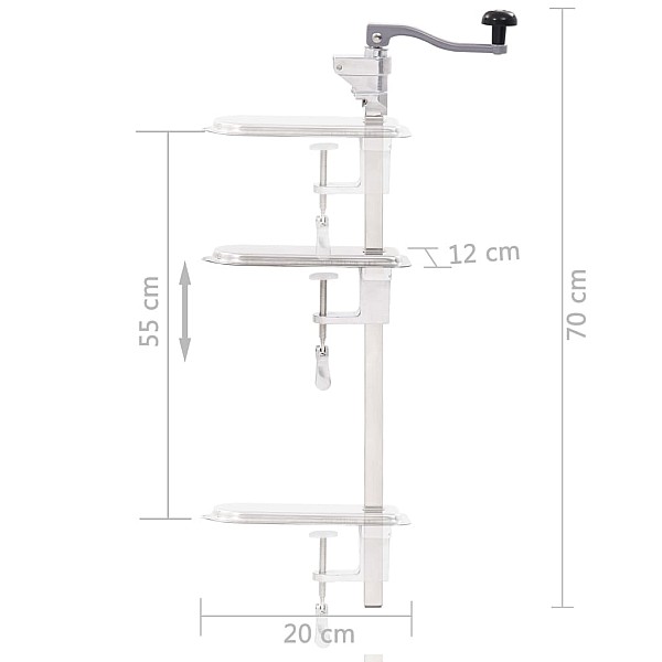 konservu attaisāmais, sudraba krāsa, 70 cm, alumīnijs, tērauds