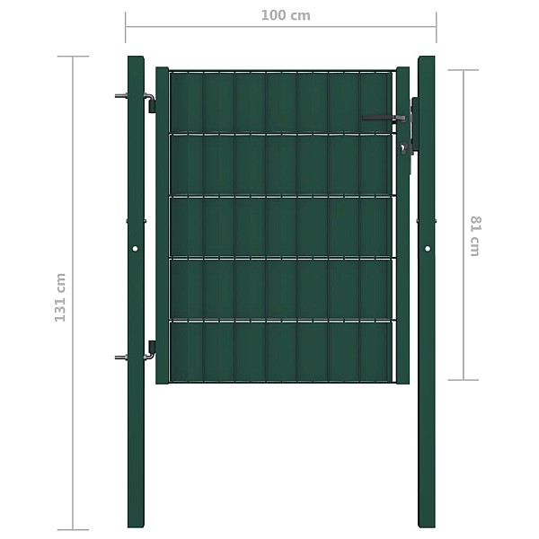 žoga vārti, zaļi, 100x81 cm, PVC un tērauds