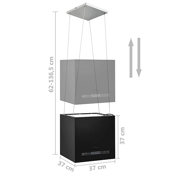 piekarams tvaika nosūcējs, skārienjutīgs LCD, 37 cm, tērauds