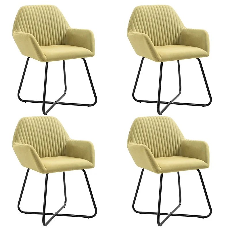 virtuves krēsli, 4 gab., zaļš audums