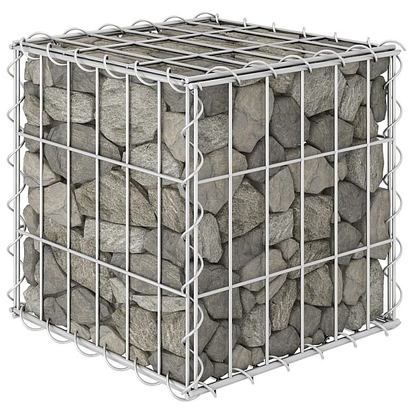 gabions, augstā puķu kaste, tērauda stieple, 30x30x30 cm