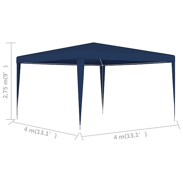 dārza nojume, 4x4 m, zila