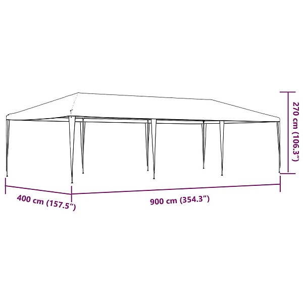 dārza nojume, profesionāla, 4x9 m, antracītpelēka, 90 g/m²