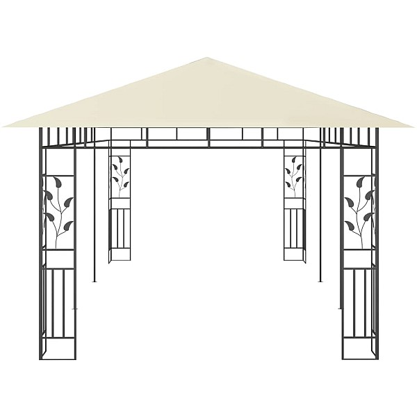 dārza nojume ar moskītu tīklu, 6x3x2,73 m, krēmkrāsas