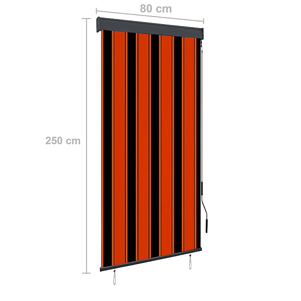 āra ruļļu žalūzija, 80x250 cm, brūna un oranža