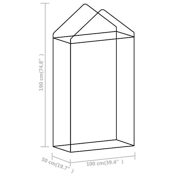 siltumnīca ar tērauda pamatni, 0,5 m², 1x0,5x1,9 m