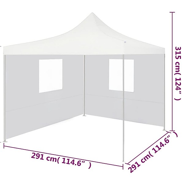 saliekama nojume ar 2 sienām, balta, 3x3 m, tērauds