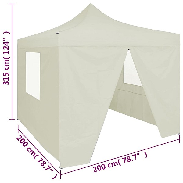 saliekama nojume ar 4 sienām, krēmkrāsa, 2x2 m, tērauds