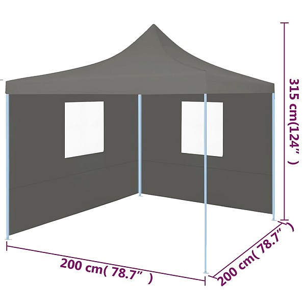 saliekama nojume ar 2 sienām, pelēka, 2x2 m, tērauds