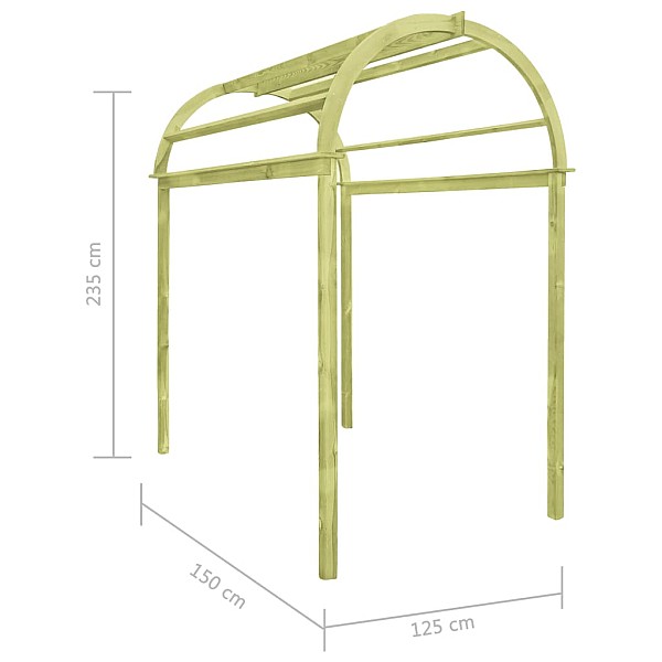 špaleru arka / pergola, 125x150x235 cm, impregnēts priedes koks