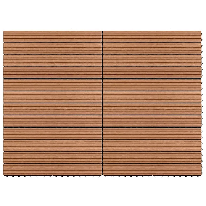 WPC flīzes, 60x30 cm, 6 gab., 1 m², brūnas
