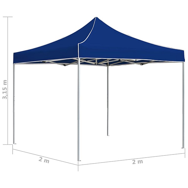 saliekama svinību nojume, 2x2 m, alumīnijs, zila