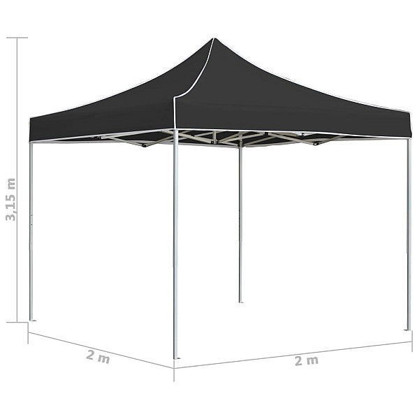 saliekama nojume, 2x2 m, alumīnijs, antracītpelēka