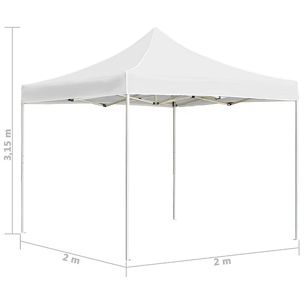 saliekama svinību nojume, 2x2 m, alumīnijs, balta