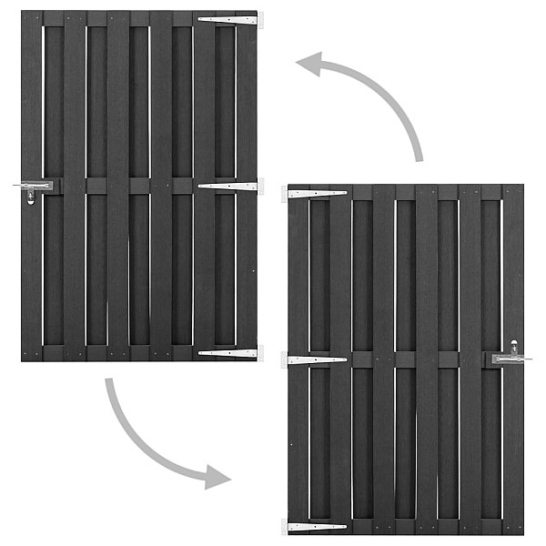 dārza vārti, WPC, 100x150 cm, pelēki