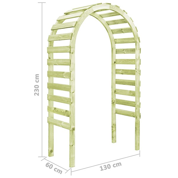 dārza pergola, 130x60x230 cm, impregnēts priedes koks