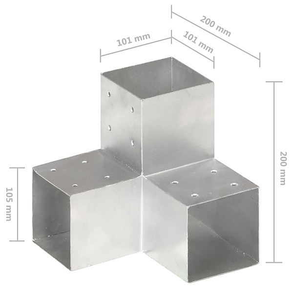 stabu savienotājs, Y forma, cinkots metāls, 101x101 mm