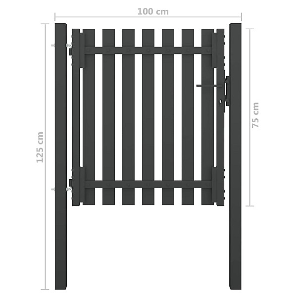 žoga vārti, 1x1,25 m, tērauds, antracītpelēki