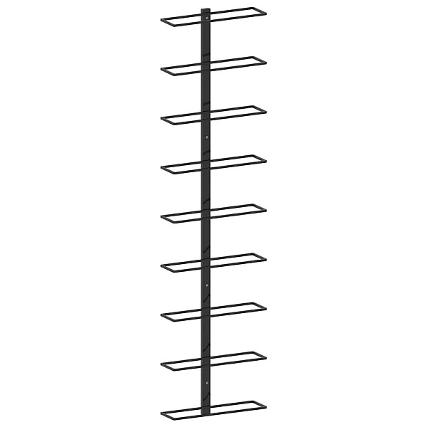 sienas vīna pudeļu plaukts 9 pudelēm, melna dzelzs